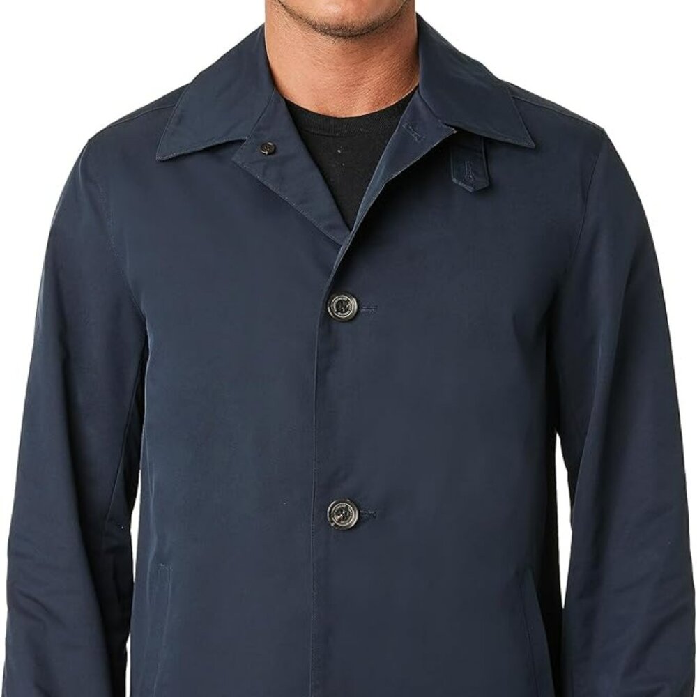 NWT Size Medium Vince Camuto Navy Trench Coat Men’s| Single-Breasted, 3 Pockets